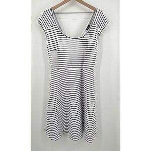 Torrid Black White Stripe Ribbed Mini Dress Women 2X Open Back Sleeveless Stretc